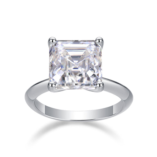 Asscher Princess Solitaire Ring